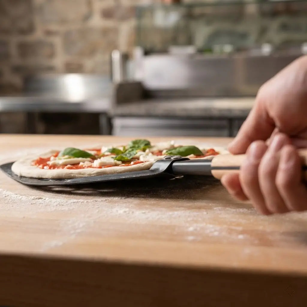 Pelle à Pizza Perforée 35 cm | Manche Bois