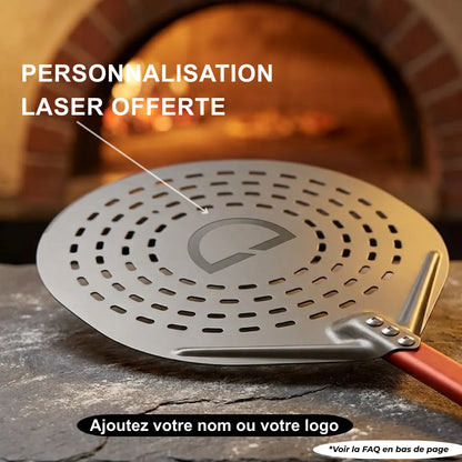 Pelle à Pizza Ronde Perforée 30 cm | Manche Aluminium