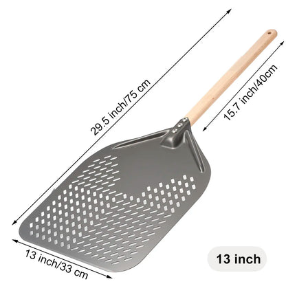 Pelle à Pizza Perforée 30-35 cm | Bord Biseauté | Bois