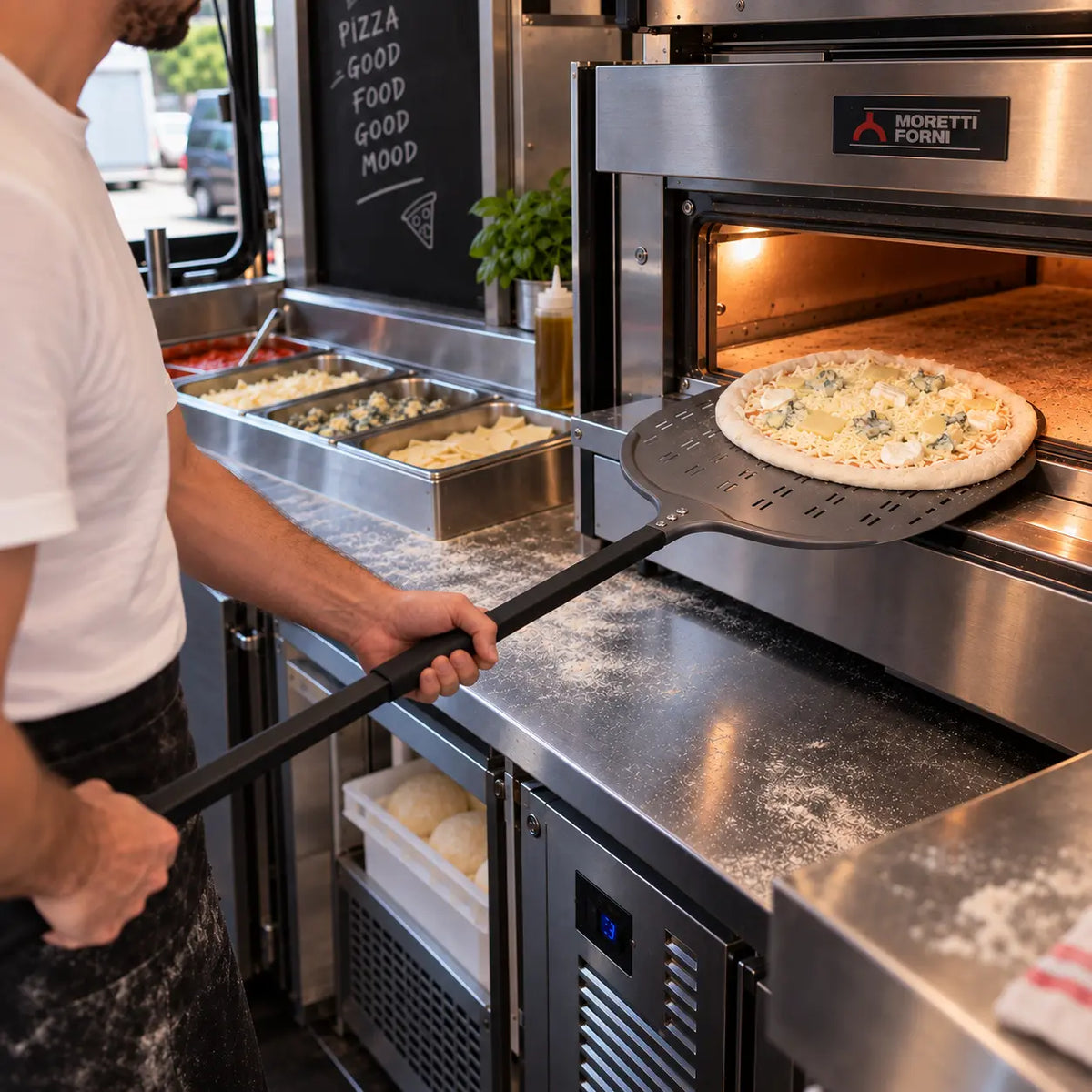Longue Pelle à Pizza Perforée 35 cm | Professionnelle