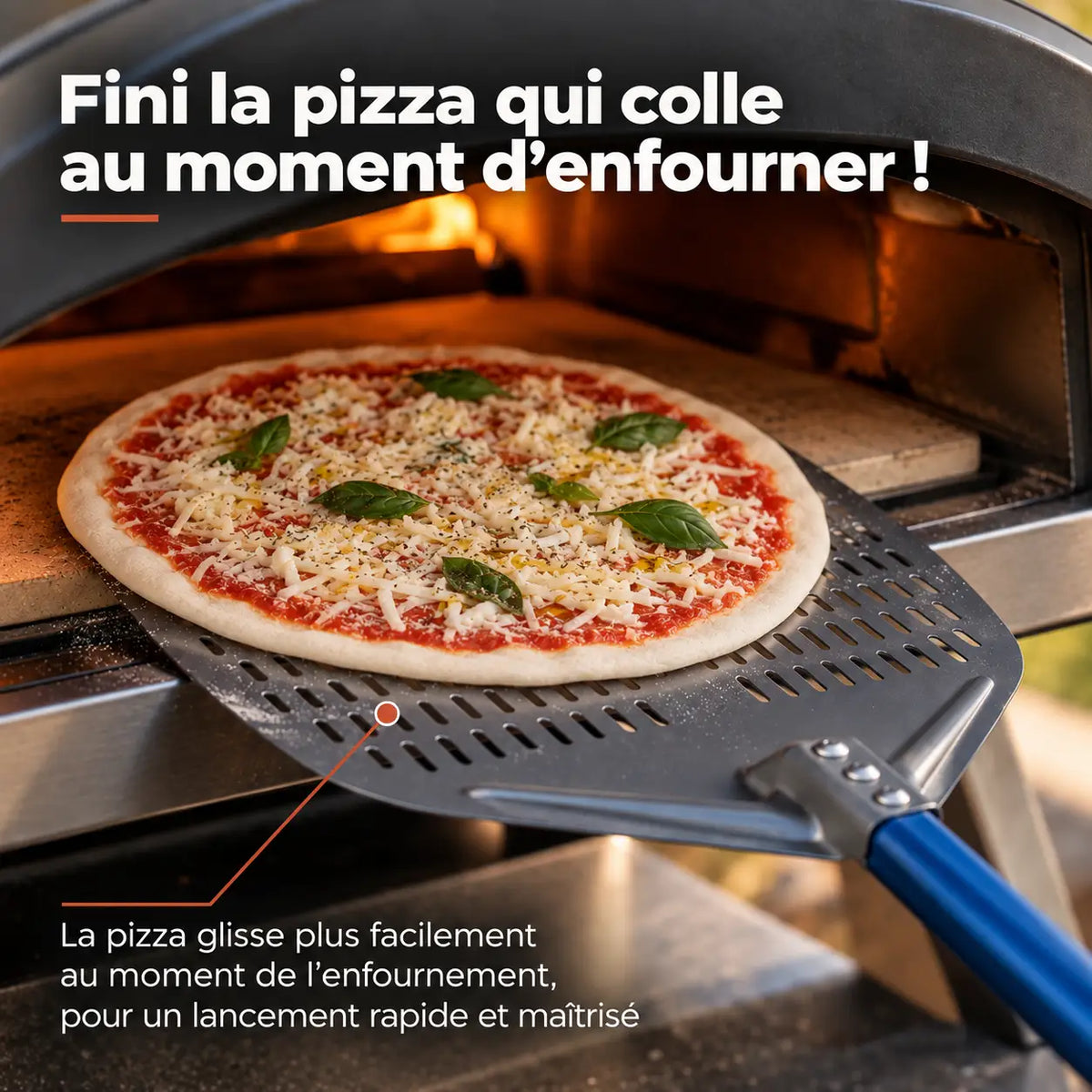 Pelle à Pizza Perforée 30–35 cm | Aluminium bleu