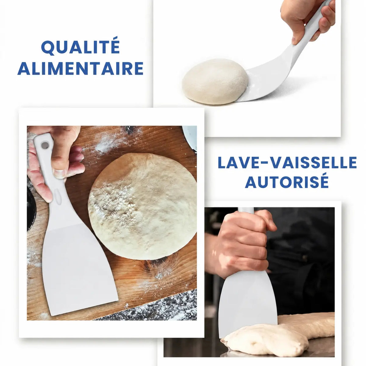 Spatule à Pizza Blanc | Coupe-Pâte Flexible