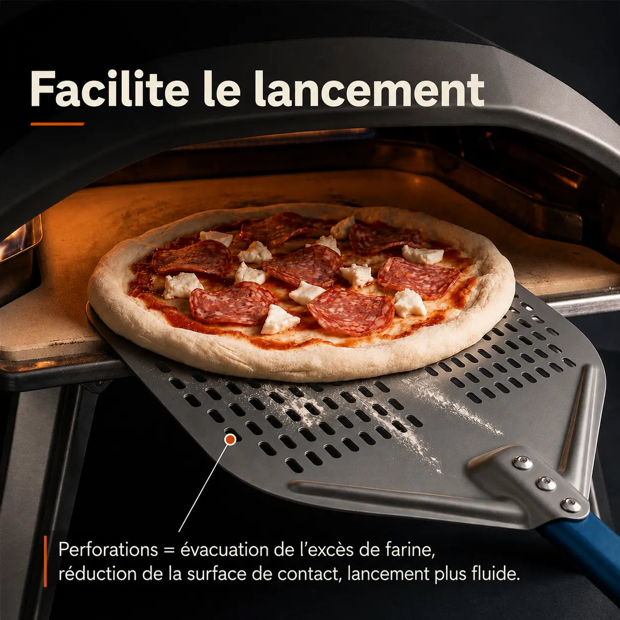 Pelle à Pizza Perforée 30–35 cm | Aluminium