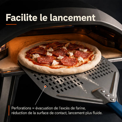 Pelle à Pizza Perforée 30–35 cm | Aluminium