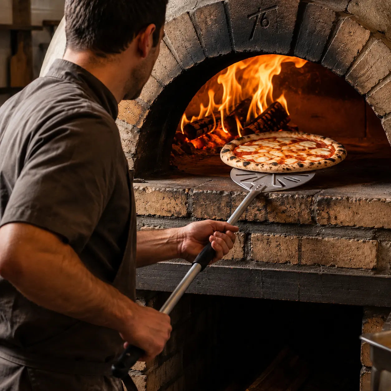 Pelle à Pizza de Rotation Inox | Manche Ajustable
