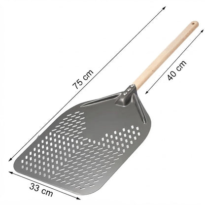 Pelle à Pizza Perforée 30-35 cm | Bord Biseauté | Bois