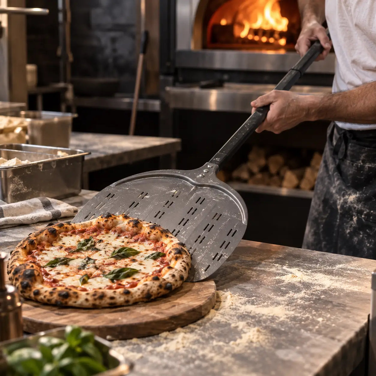 Longue Pelle à Pizza Perforée 35 cm | Professionnelle