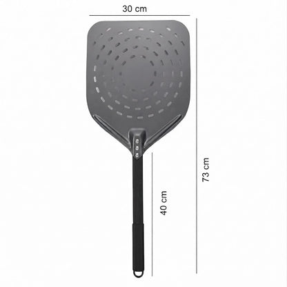 Pelle à Pizza Perforée 30 cm | Finition Noire Mate