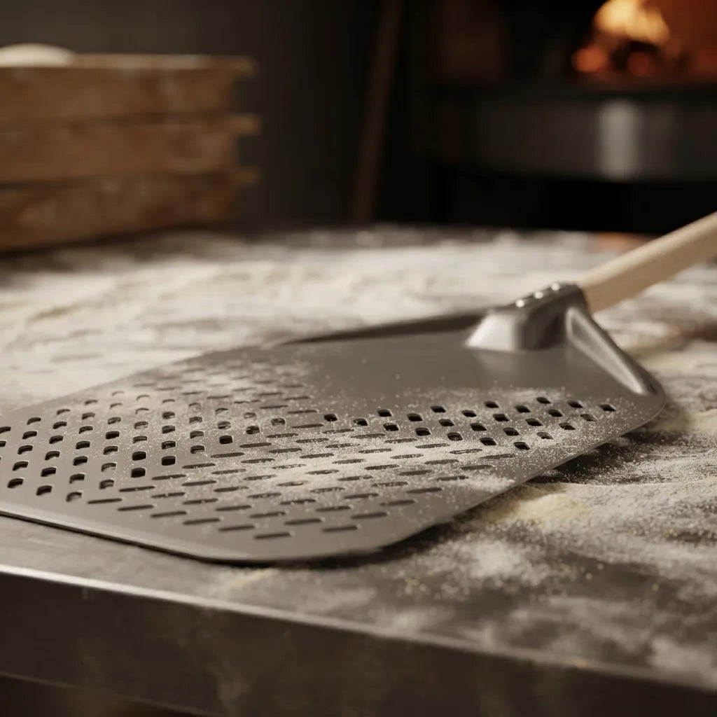 Pelle à Pizza Perforée 30-35 cm | Bord Biseauté | Bois