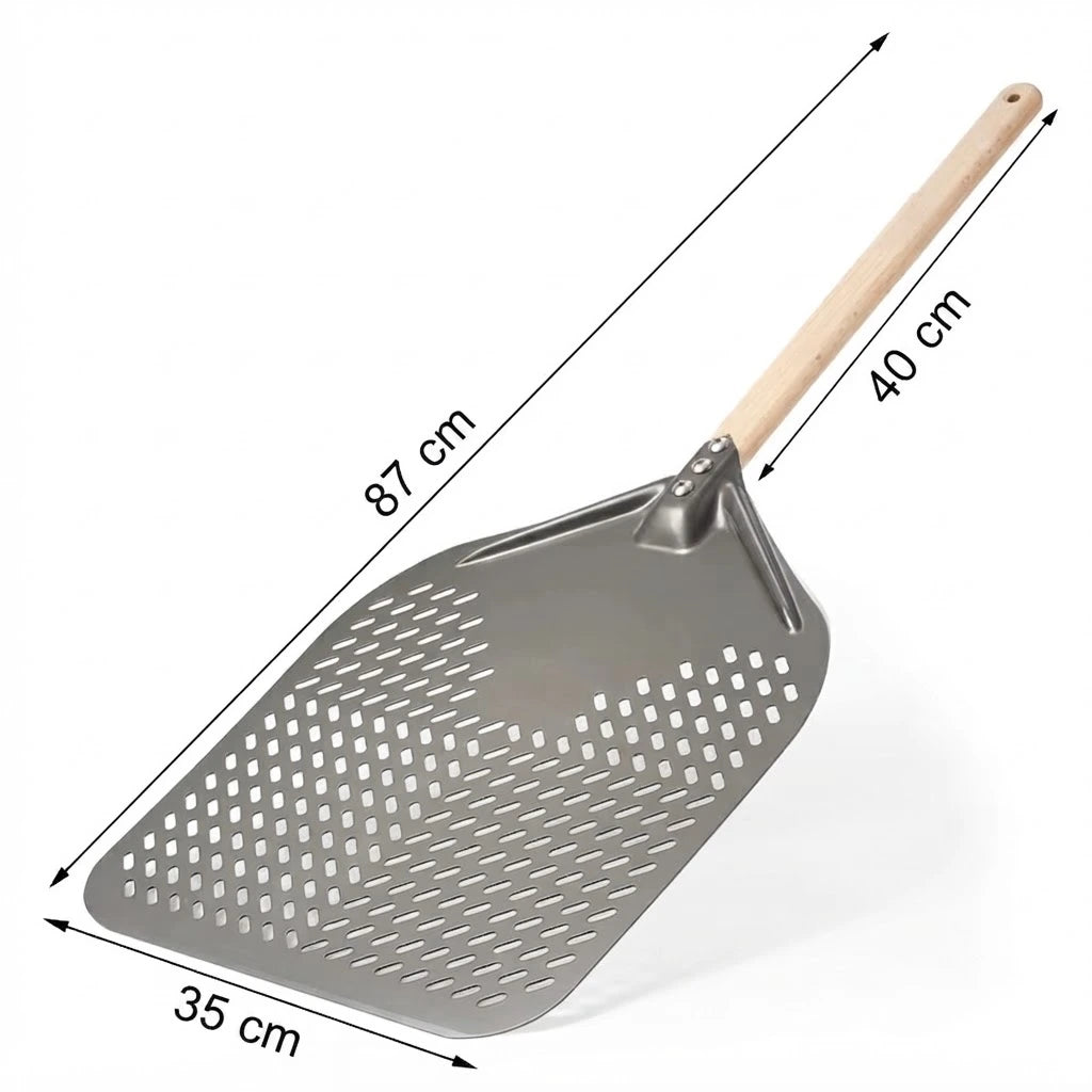 Pelle à Pizza Perforée 30-35 cm | Bord Biseauté | Bois