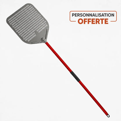 Longue Pelle à Pizza Perforée 40 cm | Manche Rouge
