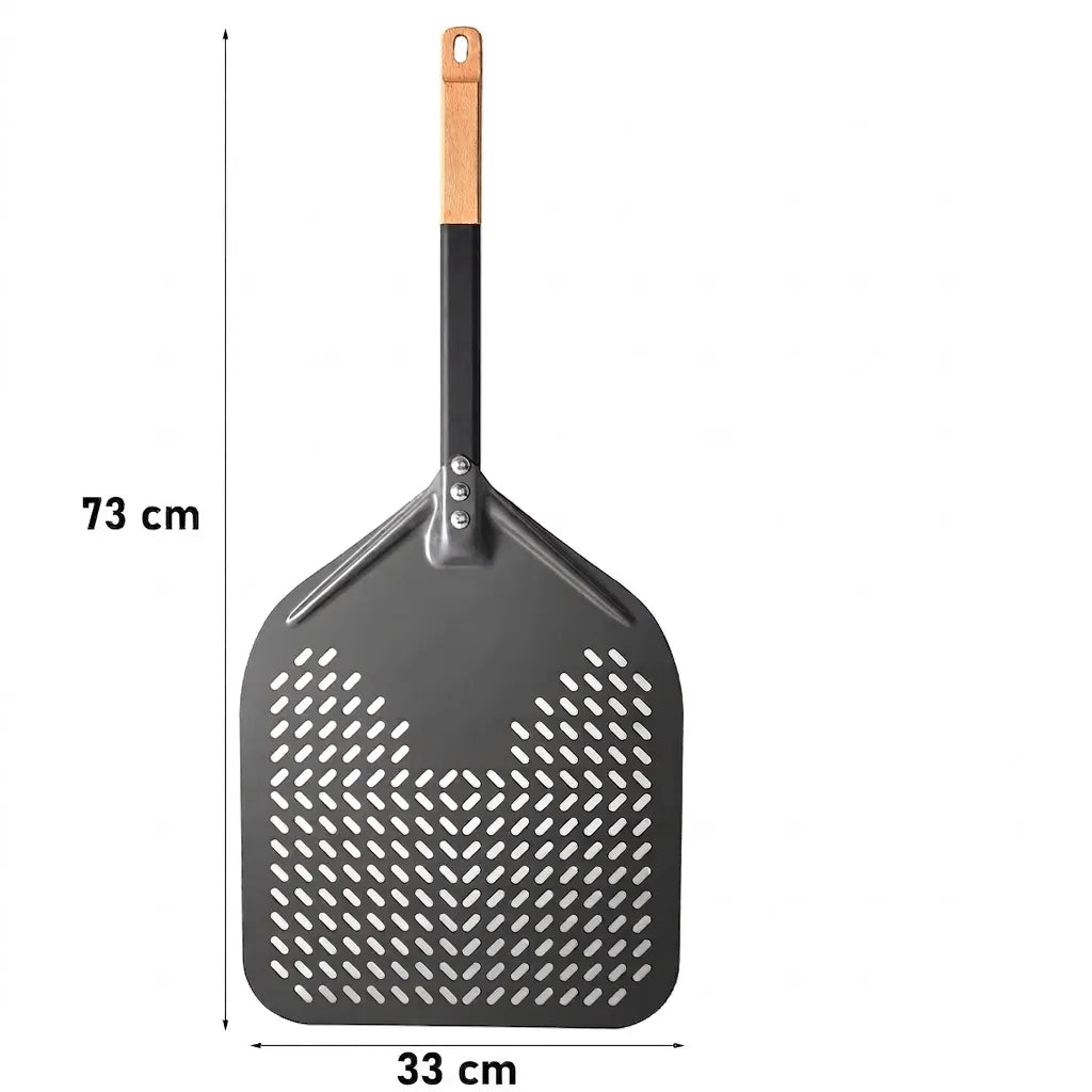 Pelle à Pizza Perforée 30–35 cm | Manche Hêtre