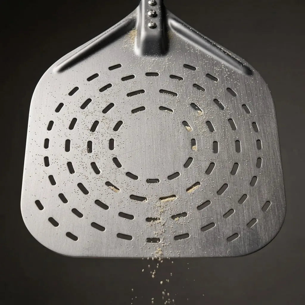 Pelle à Pizza Perforée 30 cm | Finition Noire Mate