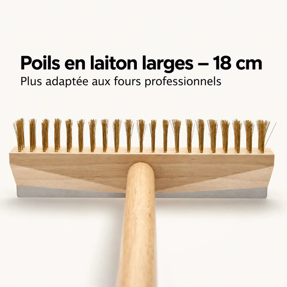 Brosse Four à Pizza En Laiton + Grattoir | Manche en bois