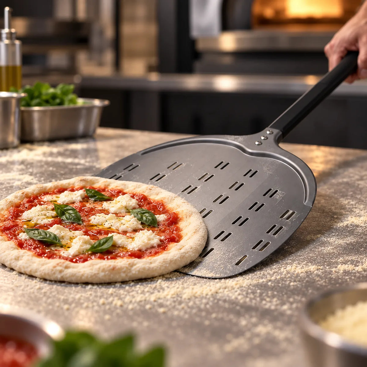 Longue Pelle à Pizza Perforée 35 cm | Professionnelle