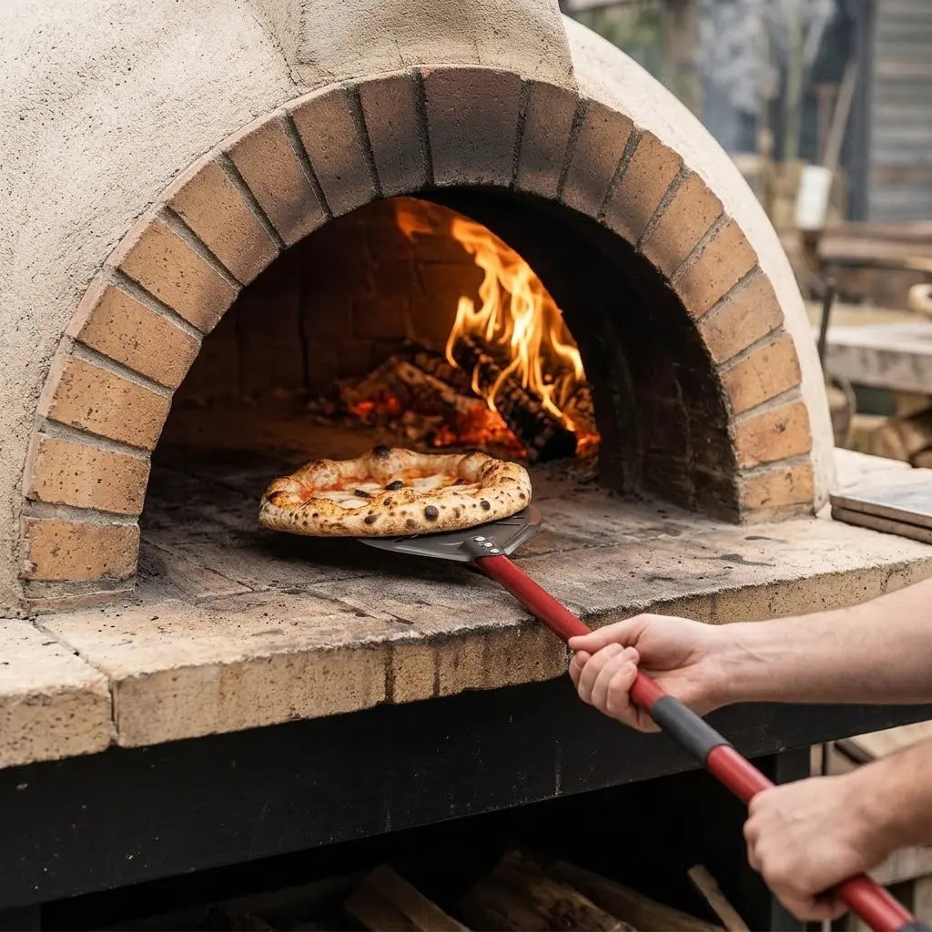 Longue Pelle à Pizza Rotation 18–23 cm | Manche Rouge