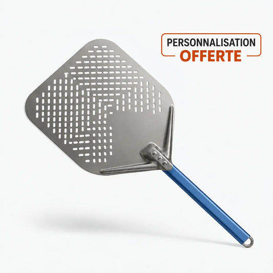 Pelle à Pizza Perforée 30-35 cm | Anodisé Dur | Bleu