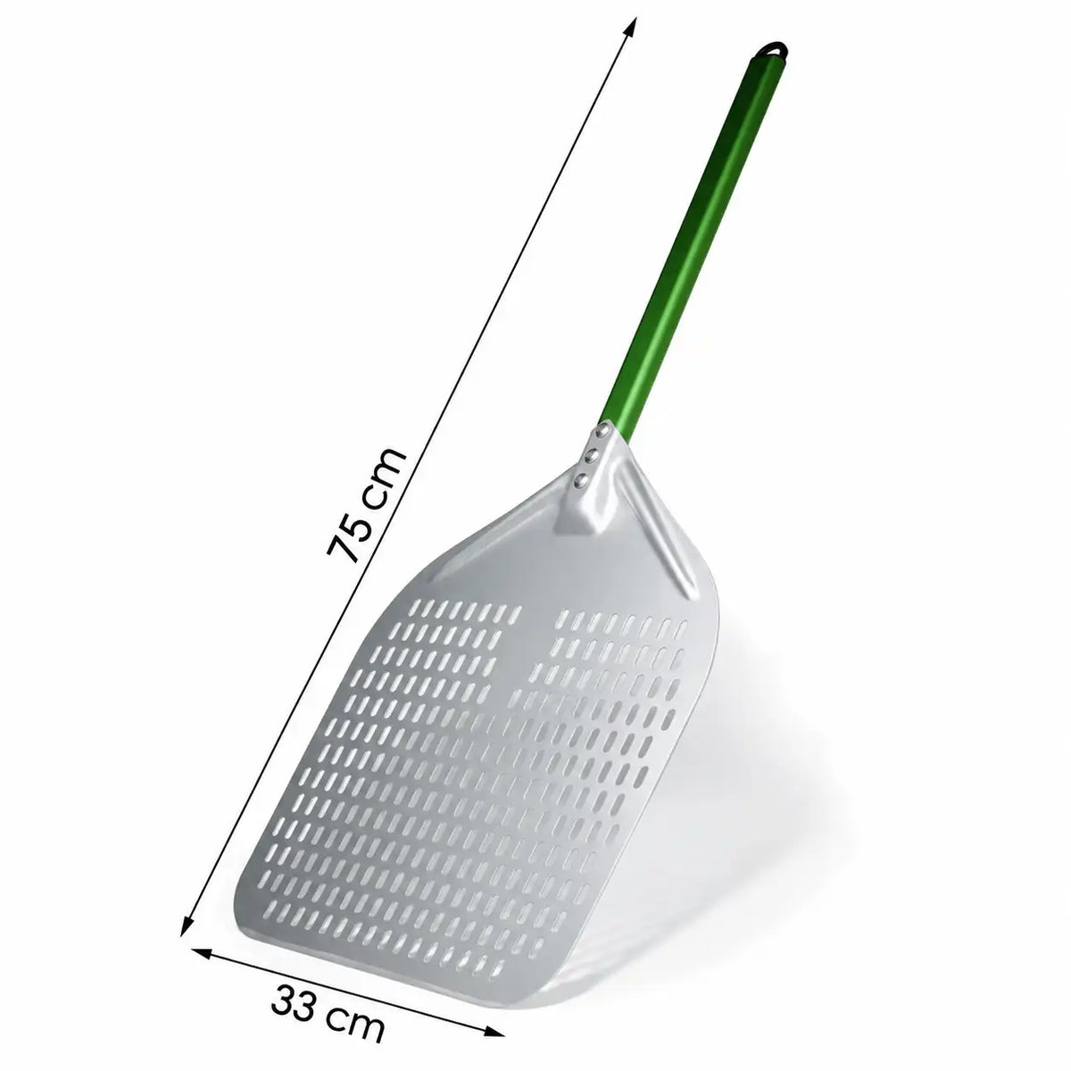 Pelle à Pizza Perforée 30–35 cm | Aluminium Vert
