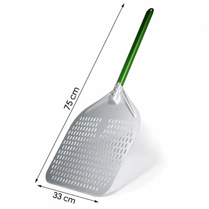Pelle à Pizza Perforée 30–35 cm | Aluminium Vert