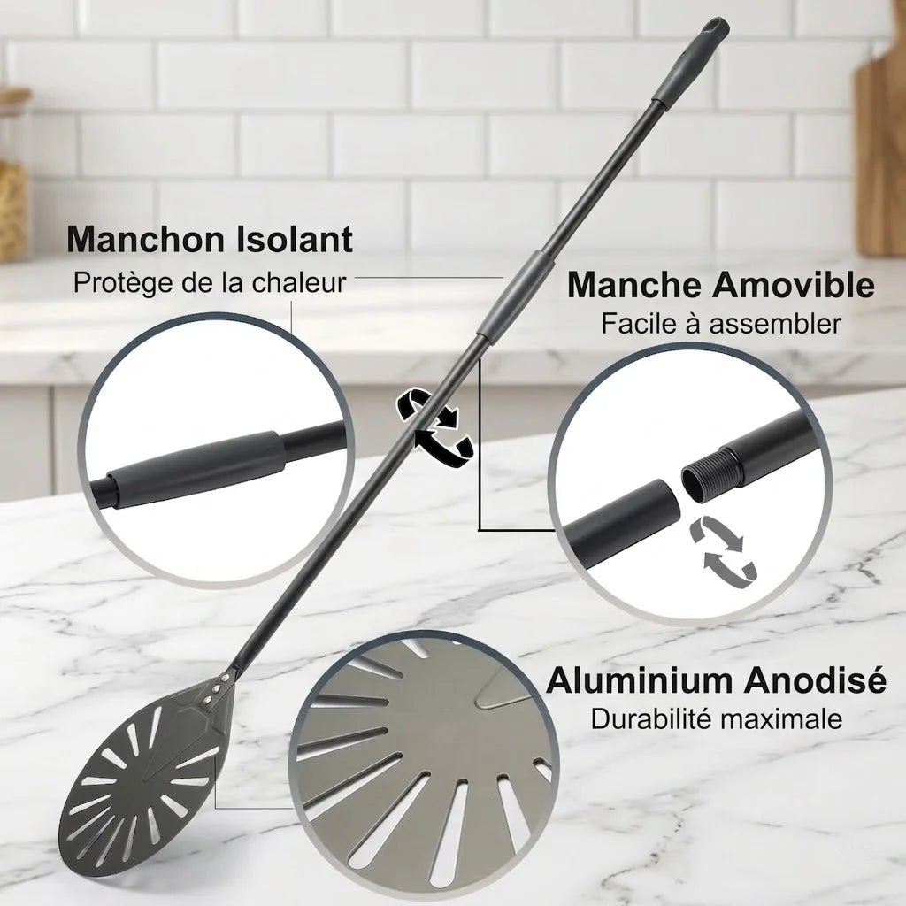 Pelle à Pizza de Rotation | Manche Amovible 120 cm