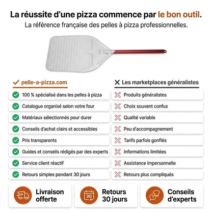 Pelle à Pizza XL 40 cm | Aluminium Anodisé