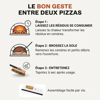Brosse Four à Pizza En Laiton | ø17 cm - ø19.5 cm