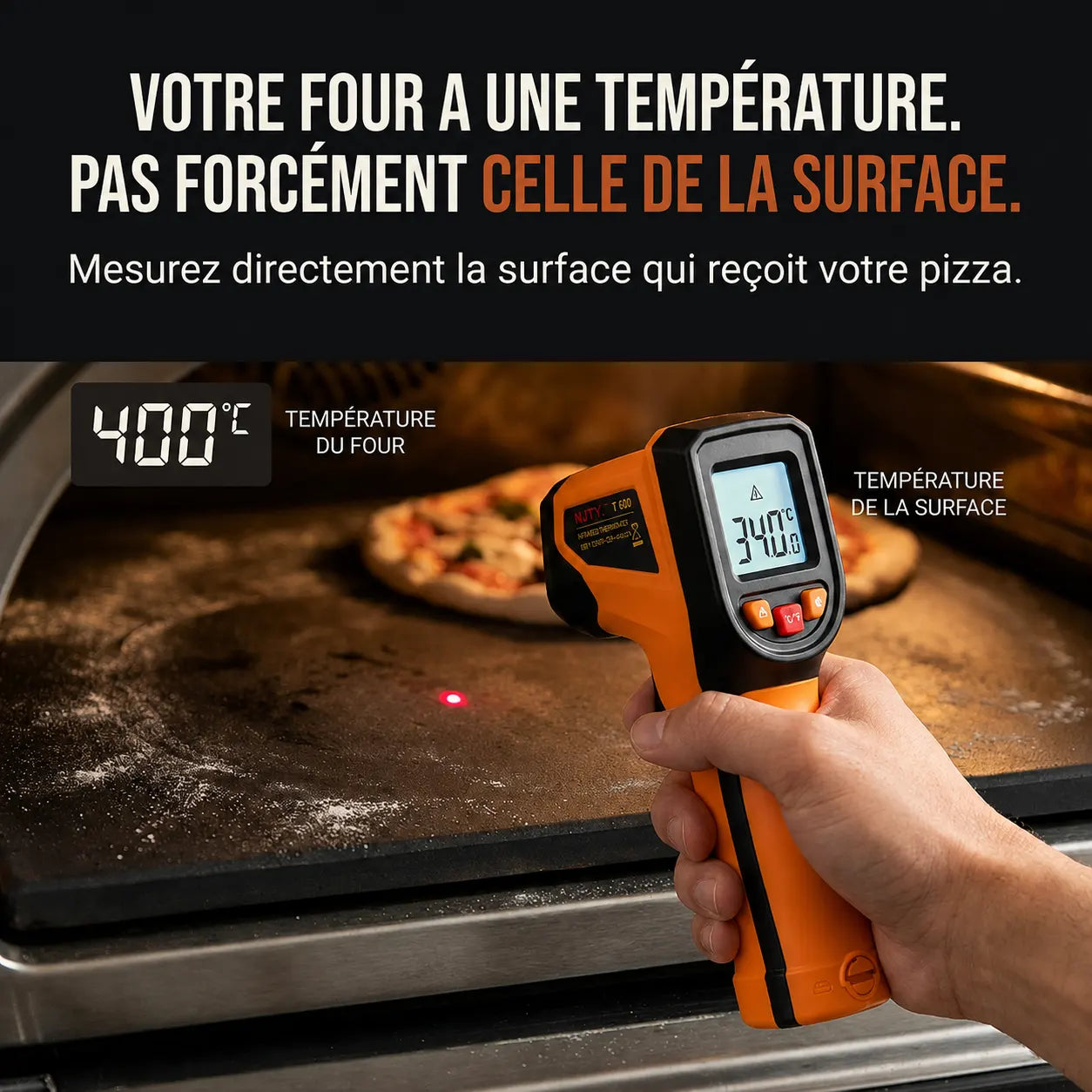 Thermomètre Infrarouge Pizza | jusqu'à 600°C