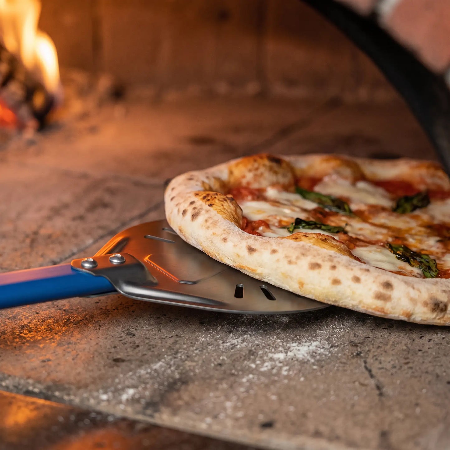 Longue Pelle à Pizza Rotation 18–23 cm | Manche Bleu