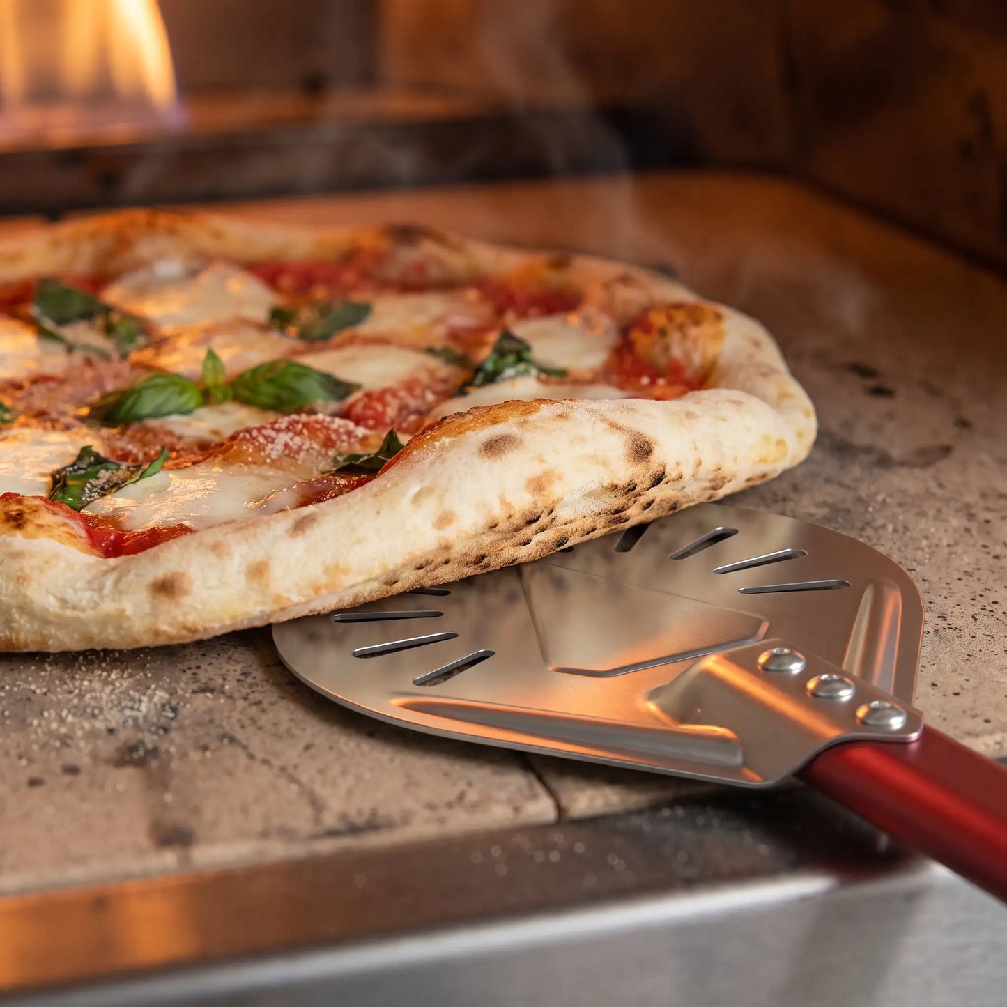 Pelle à pizza de rotation 18-23 cm | Aluminium Rouge
