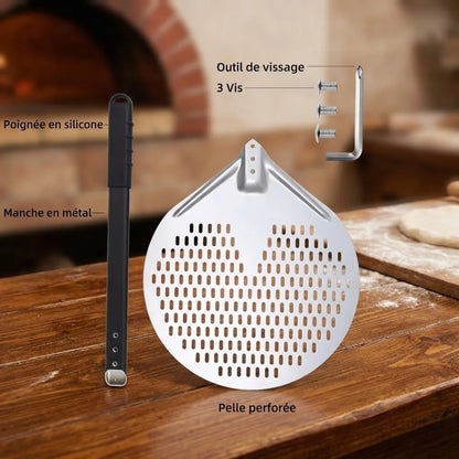 Pelle à Pizza Ronde Perforée | Tête 30 cm