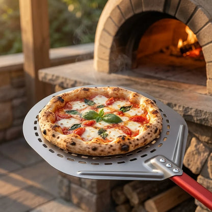 Pelle à Pizza Ronde Perforée 30 cm | Manche Aluminium
