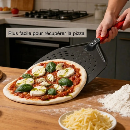 Pelle à Pizza Ronde Perforée 30 cm | Manche Aluminium