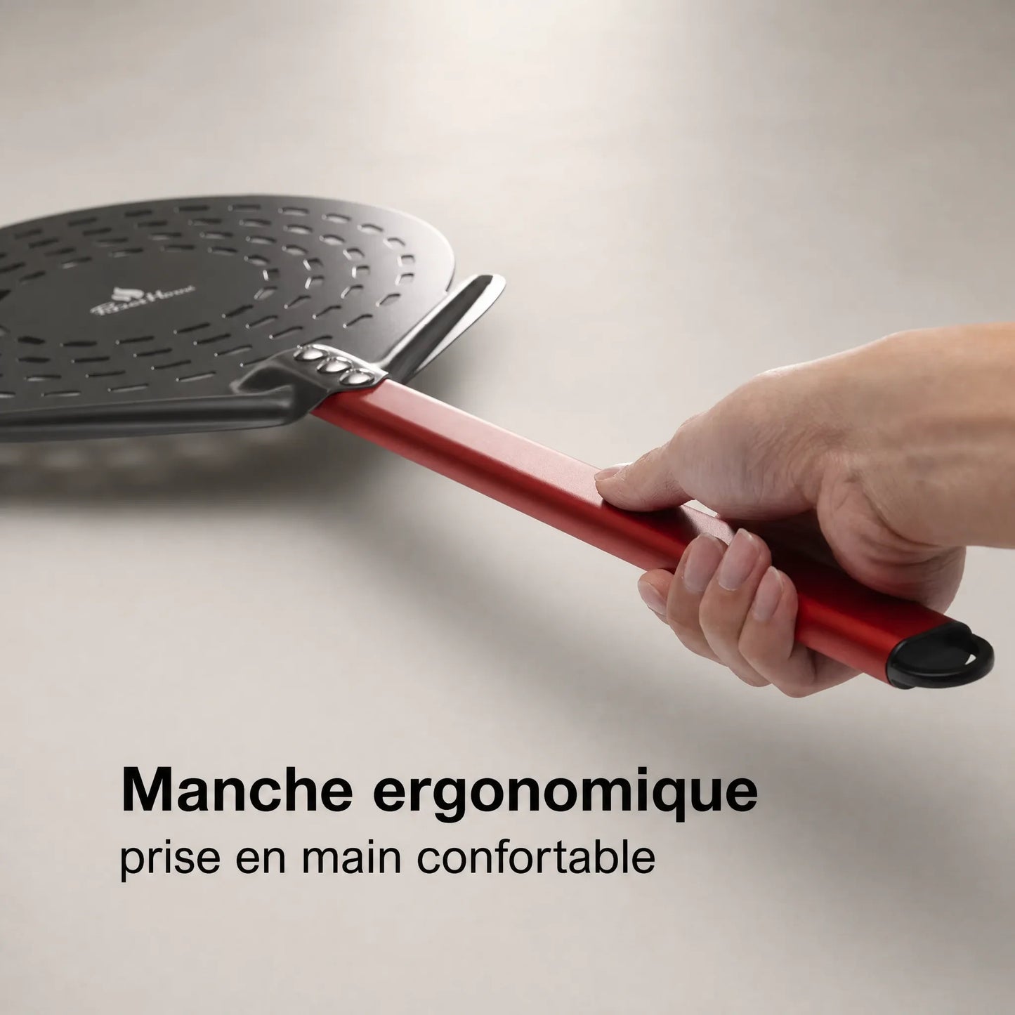 Pelle à Pizza Ronde Perforée 30 cm | Manche Aluminium