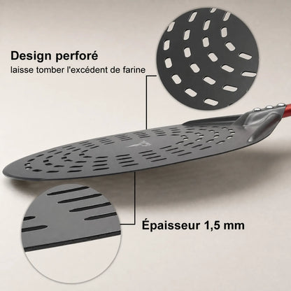 Pelle à Pizza Ronde Perforée 30 cm | Manche Aluminium