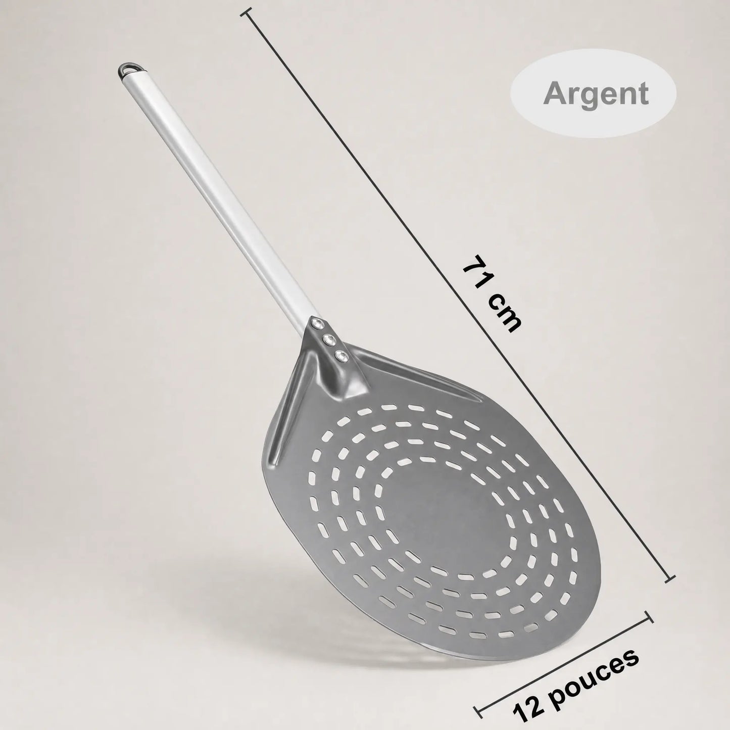 Pelle à Pizza Ronde Perforée 30 cm | Manche Aluminium