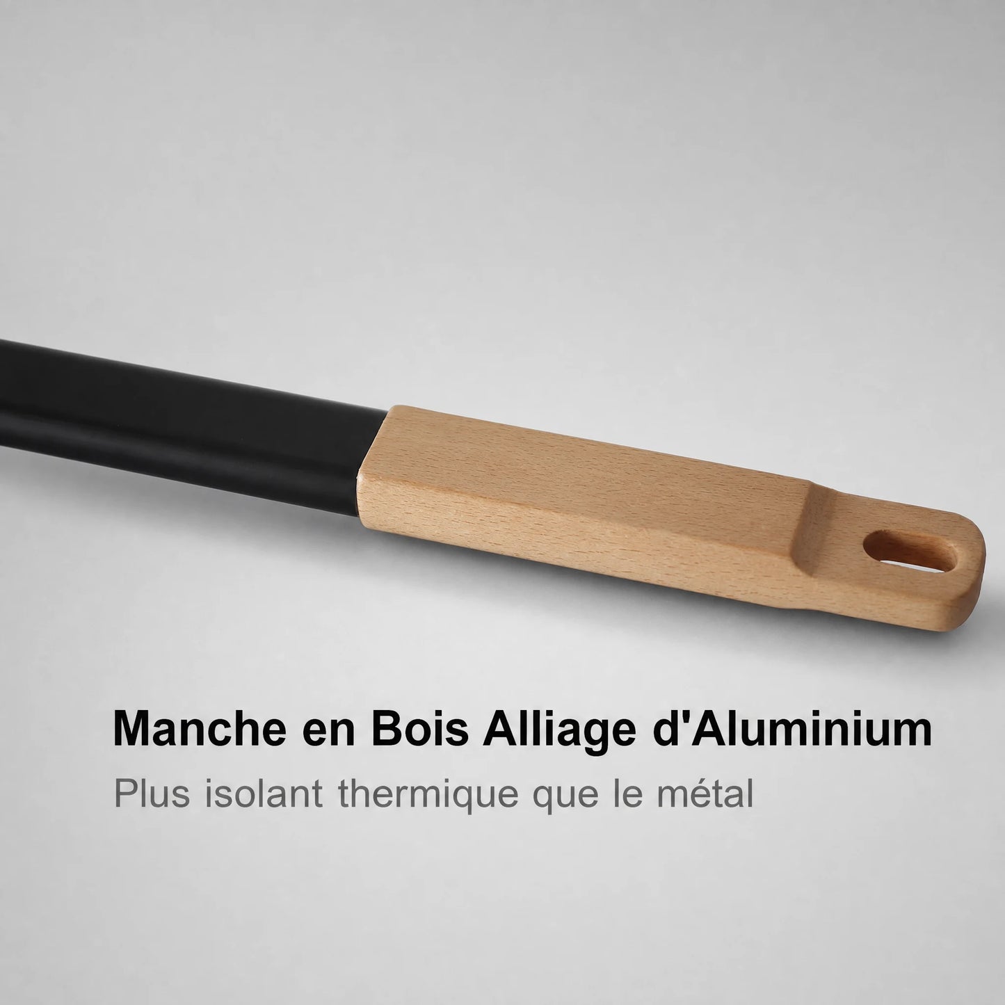 Pelle à pizza perforée 30 cm - Forme Pomme | Manche bois et aluminium