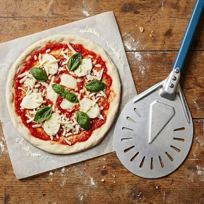 Pelle à pizza en aluminium anodisé | manche bleu