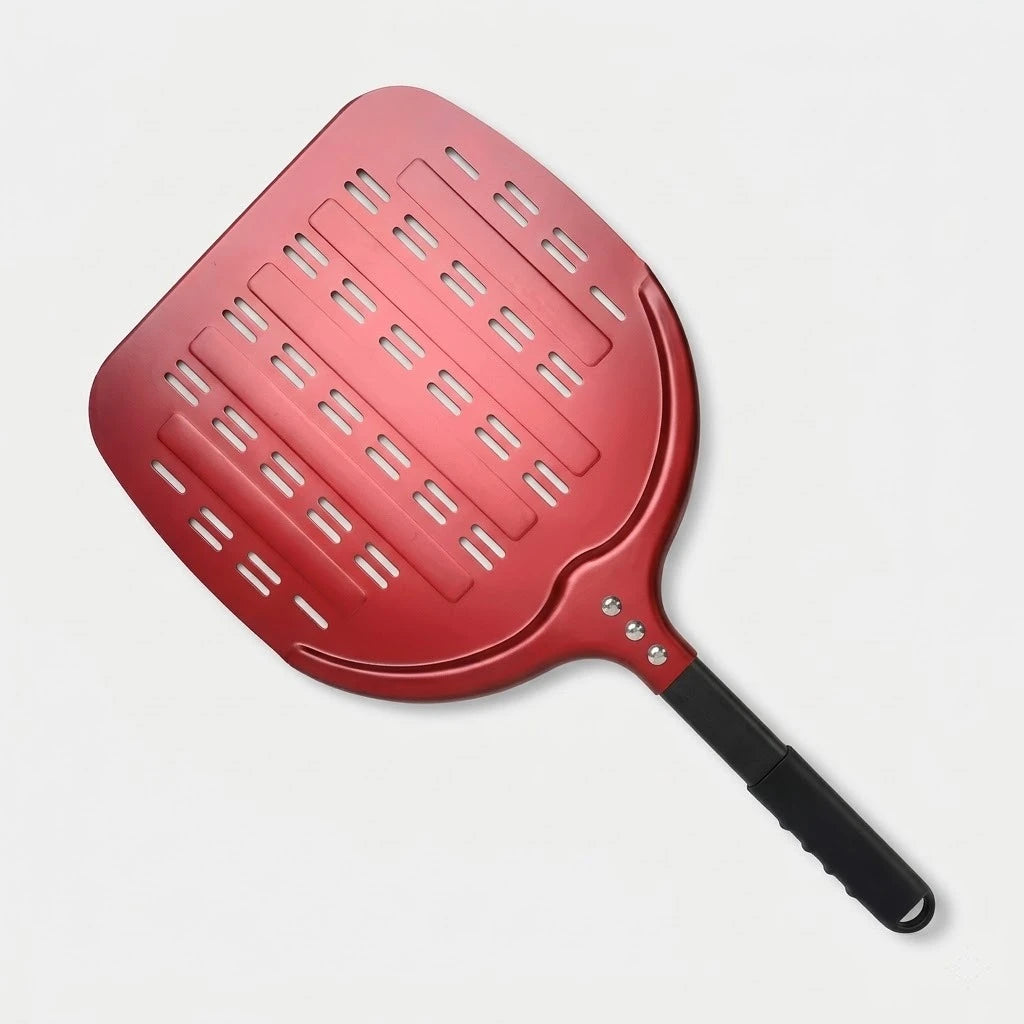 Pelle à Pizza Perforée 30 cm | Aluminium Anodisé Dur - Rouge