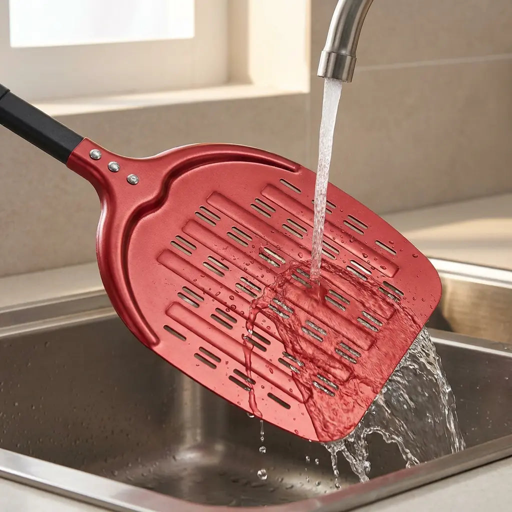 Pelle à Pizza Perforée 30 cm | Aluminium Anodisé Dur - Rouge