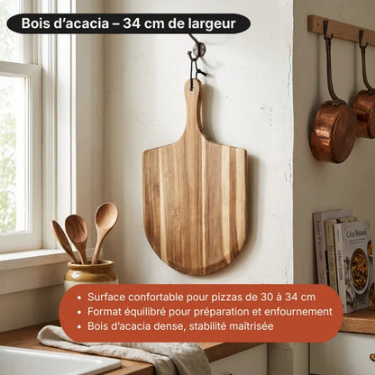 Pelle à pizza en bois d'acacia