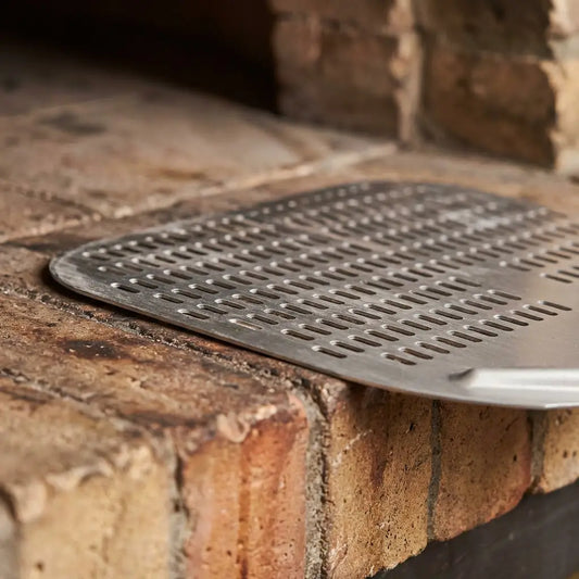 Longue Pelle à Pizza Perforée | Manche Argent