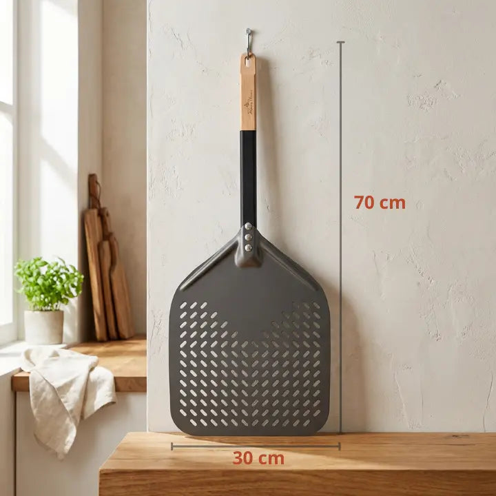 Pelle à Pizza Perforée 35 cm | Manche Bois