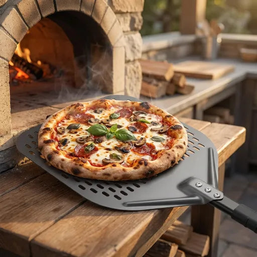 Pelle à Pizza Perforée 30-35 cm | Poignée Antidérapante
